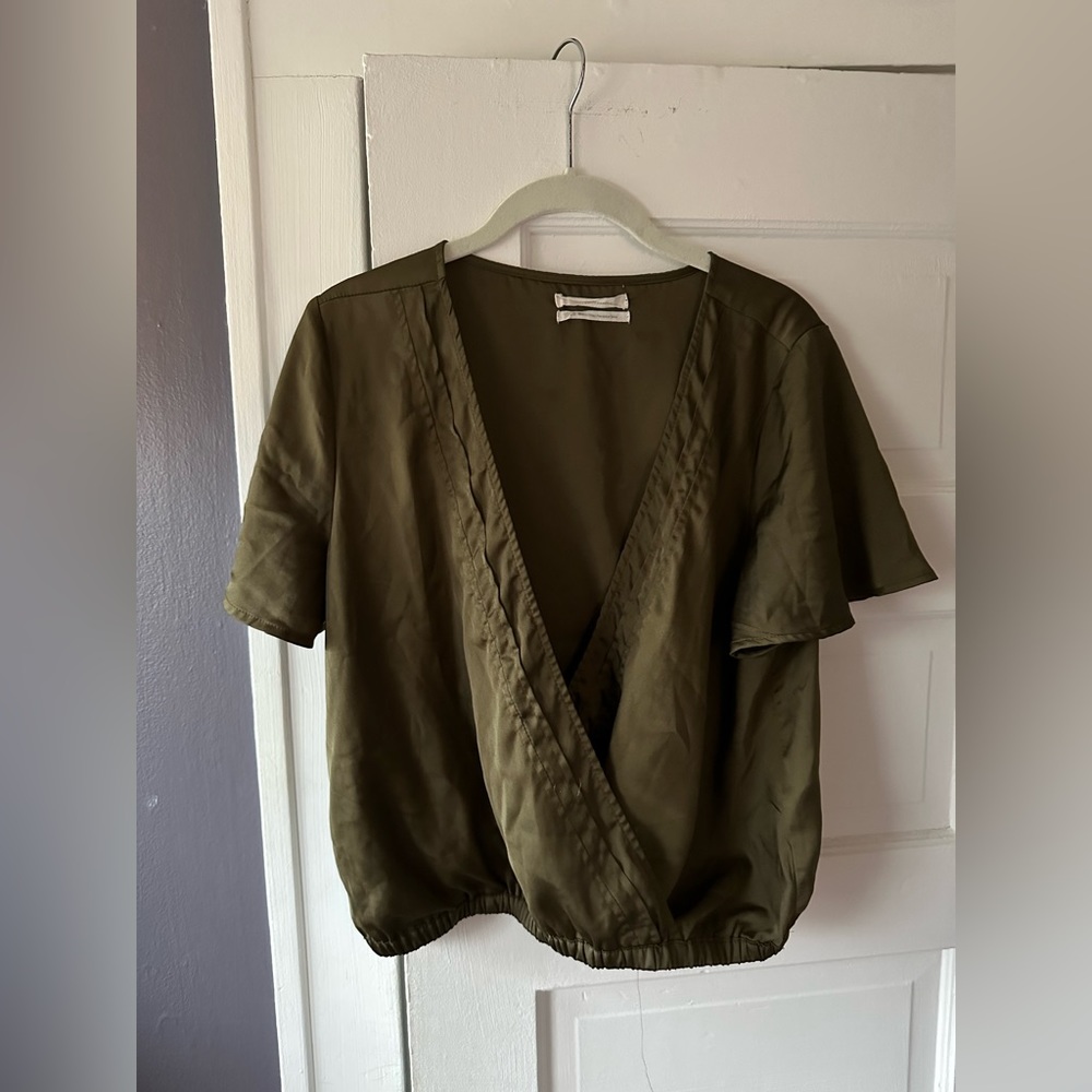 Silk Green Top-Urban Outfitters